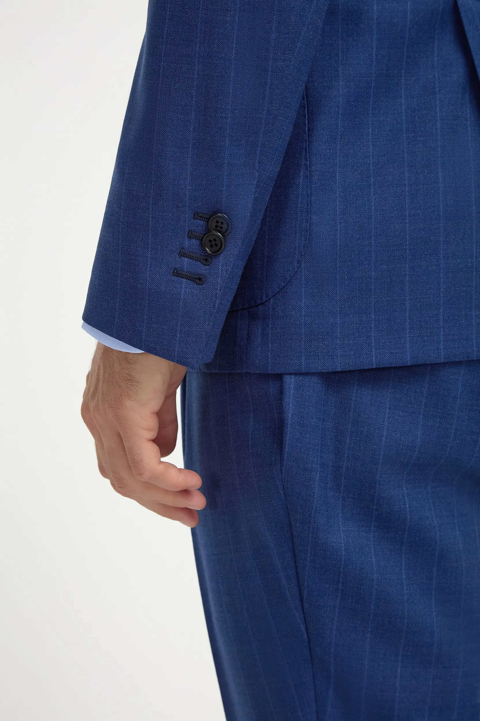 Royal blue striped suit - Made in Italy - Image 2