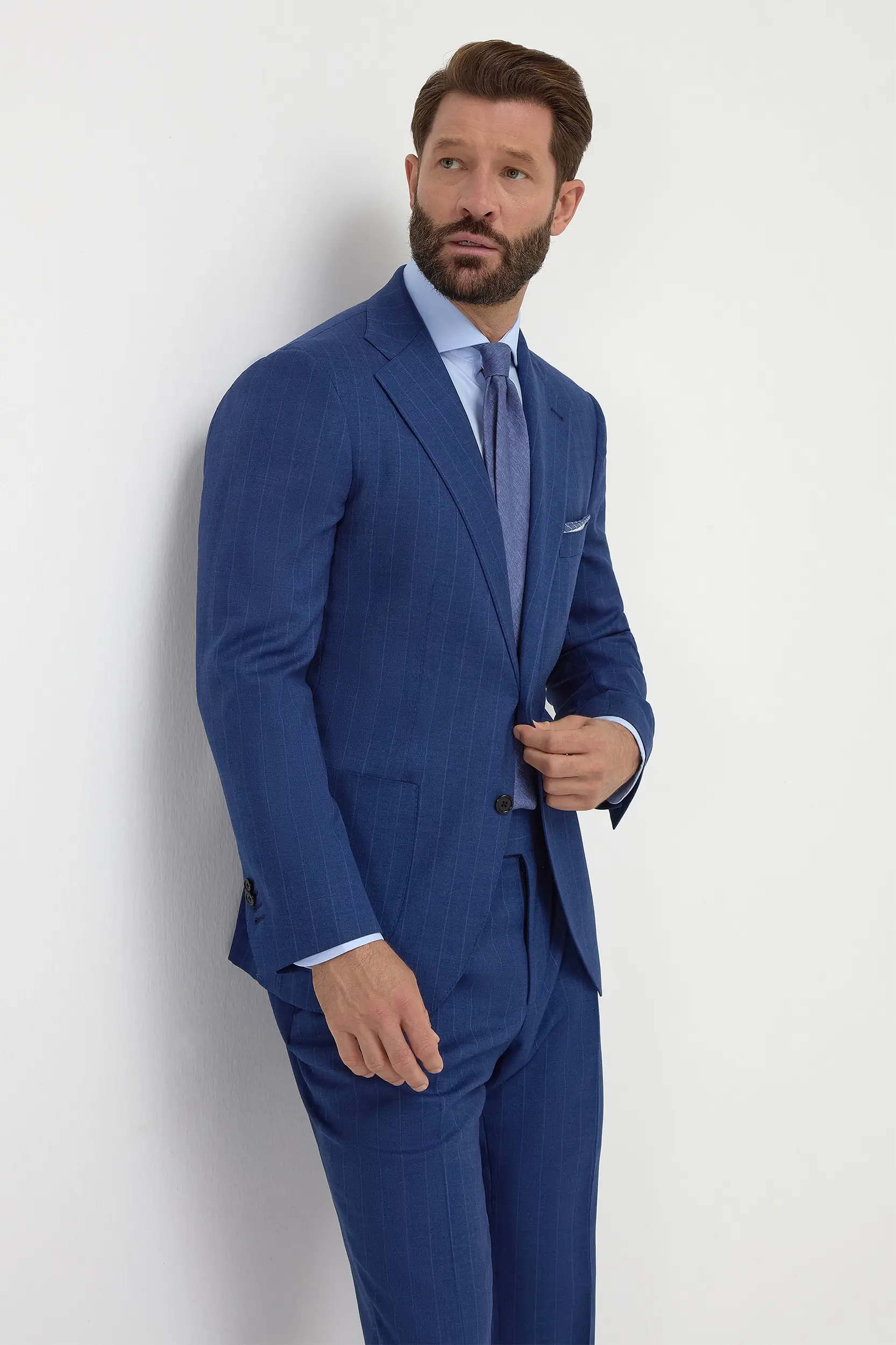 Royal blue striped suit - Made in Italy - Image 3