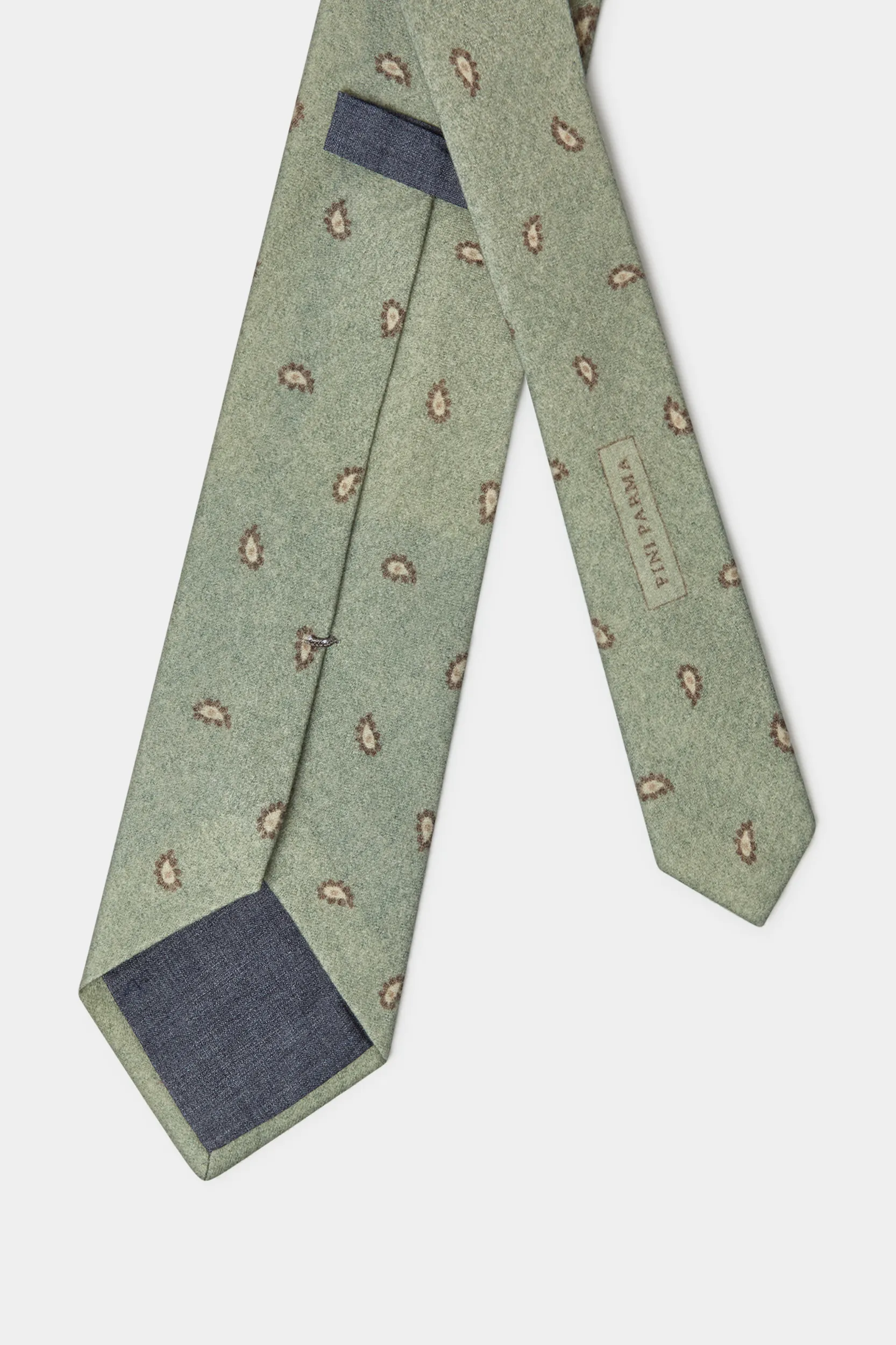 Sage paisley tie - Made In Italy - Image 3