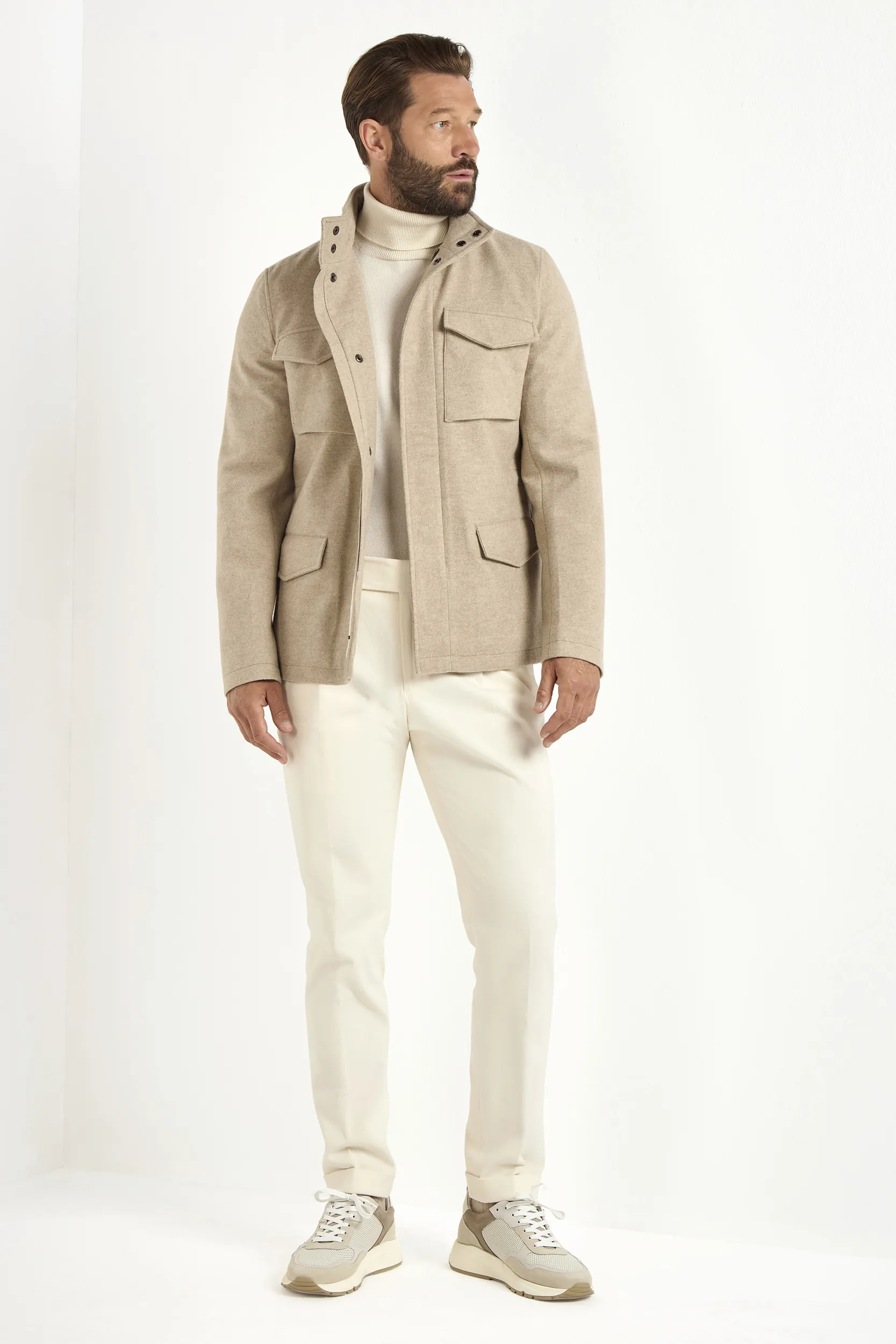Sand cashmere field jacket - Made in Italy - Image 4