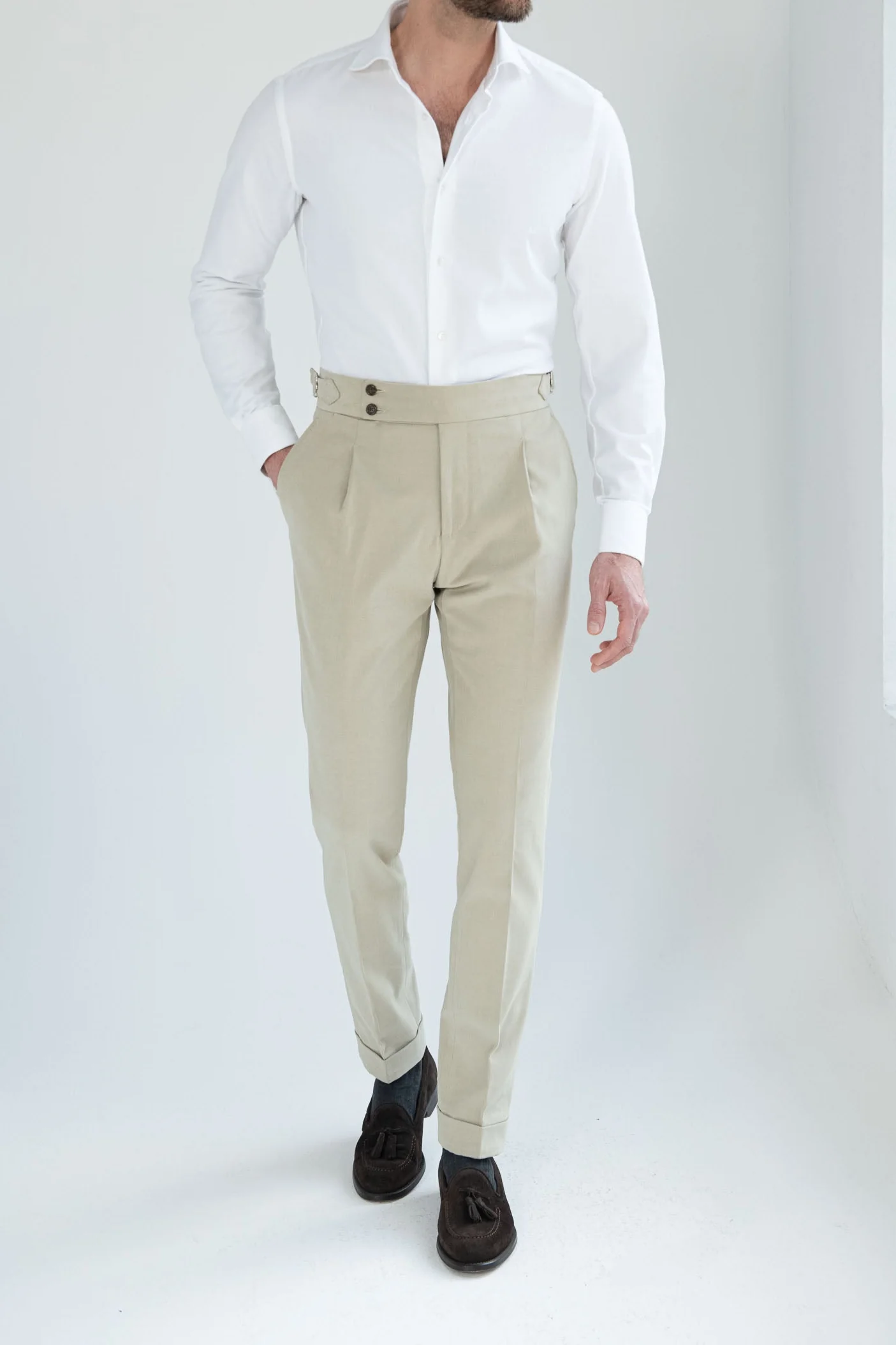 Sand cotton Soragna trousers - Made in Italy - Image 3