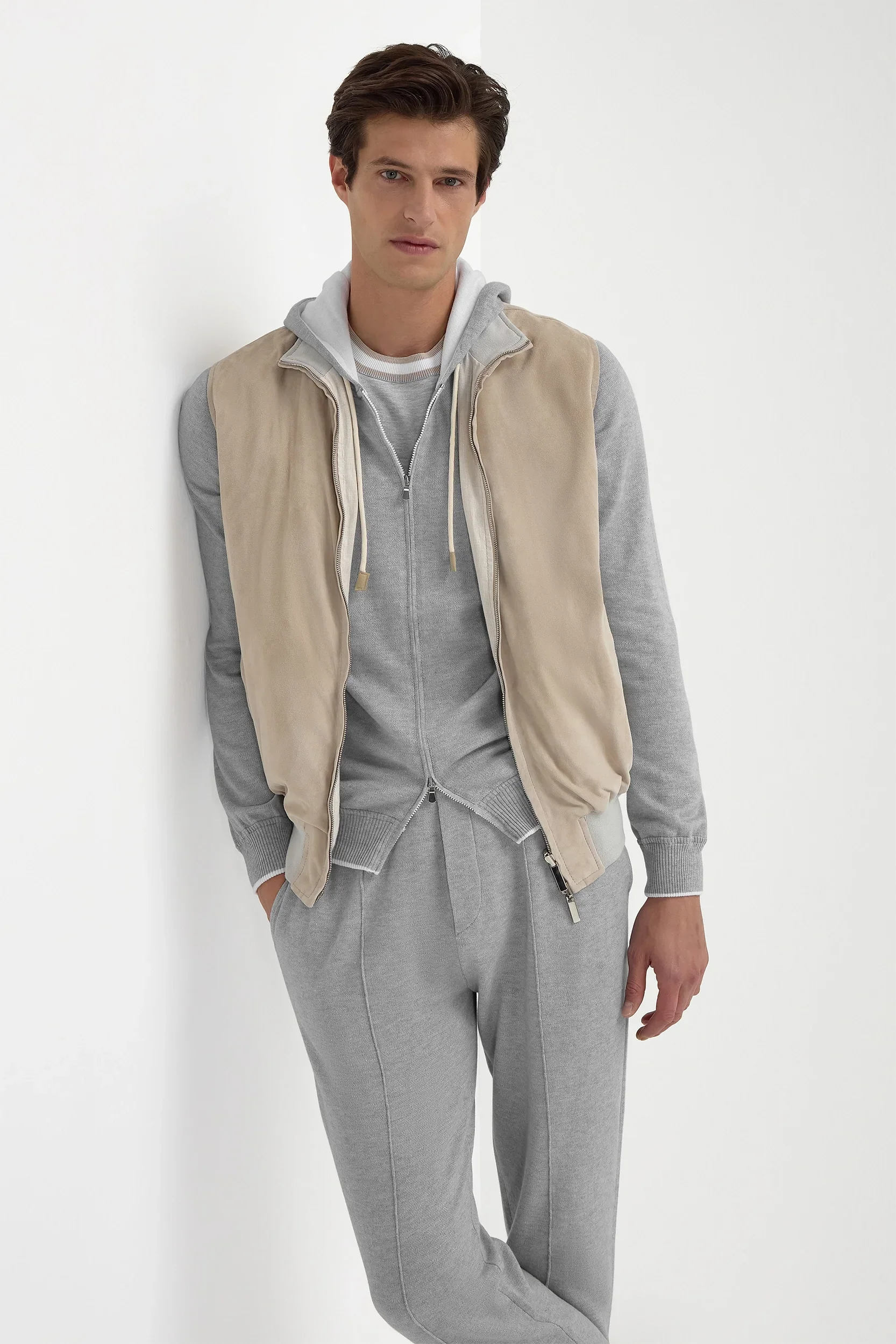 Sand suede reversible vest - Made in Italy - Image 5