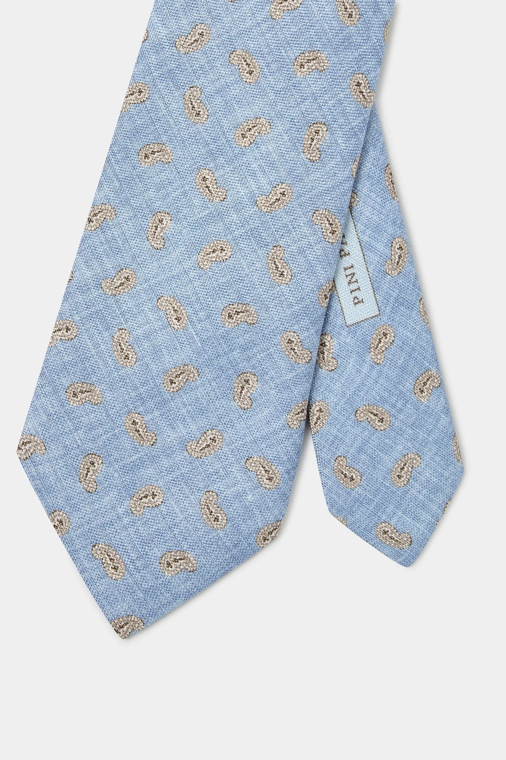 Sky blue paisley tie - Made in Italy - Image 4