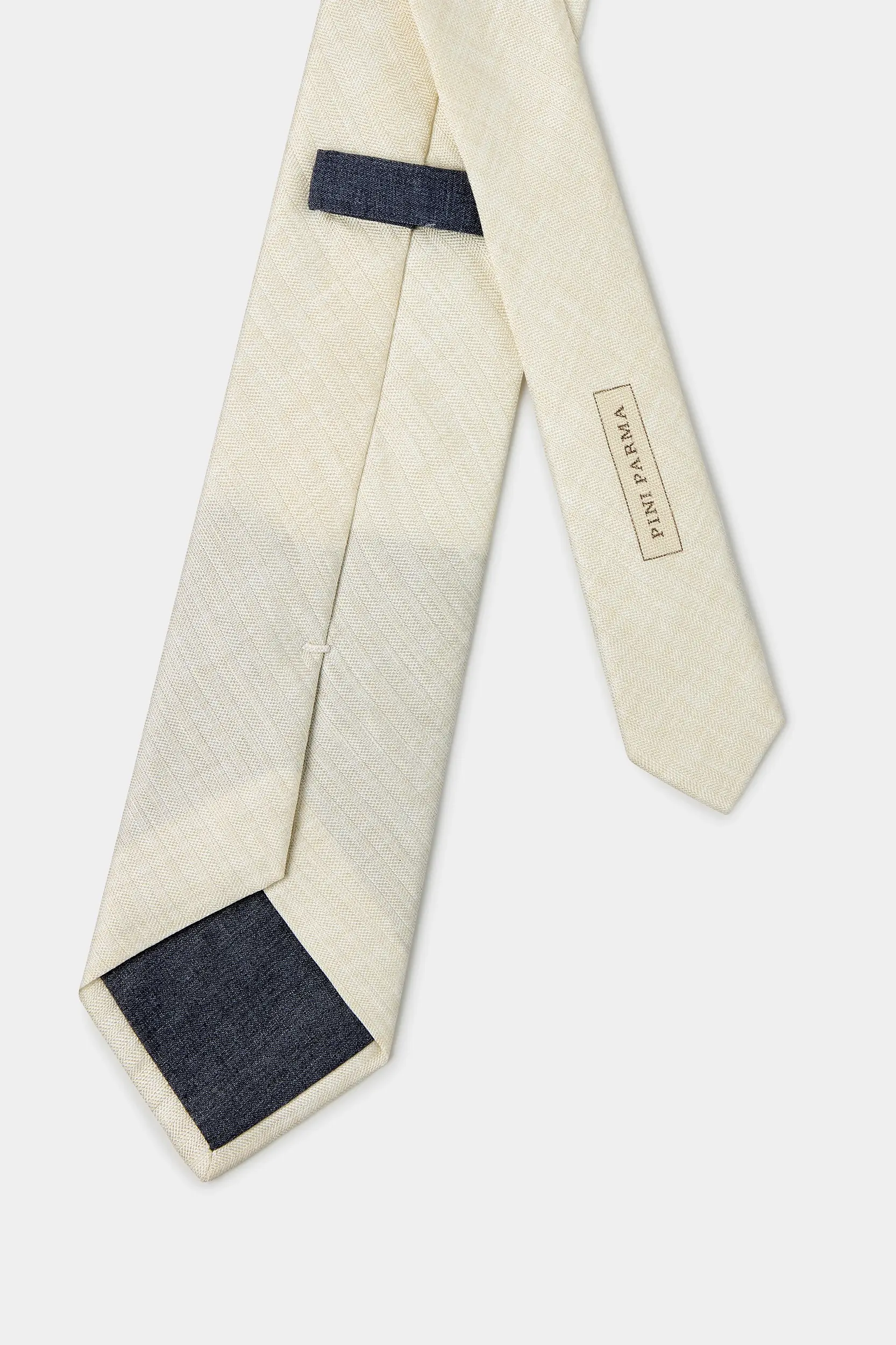 Stone linen and silk tie - Made in Italy - Image 3