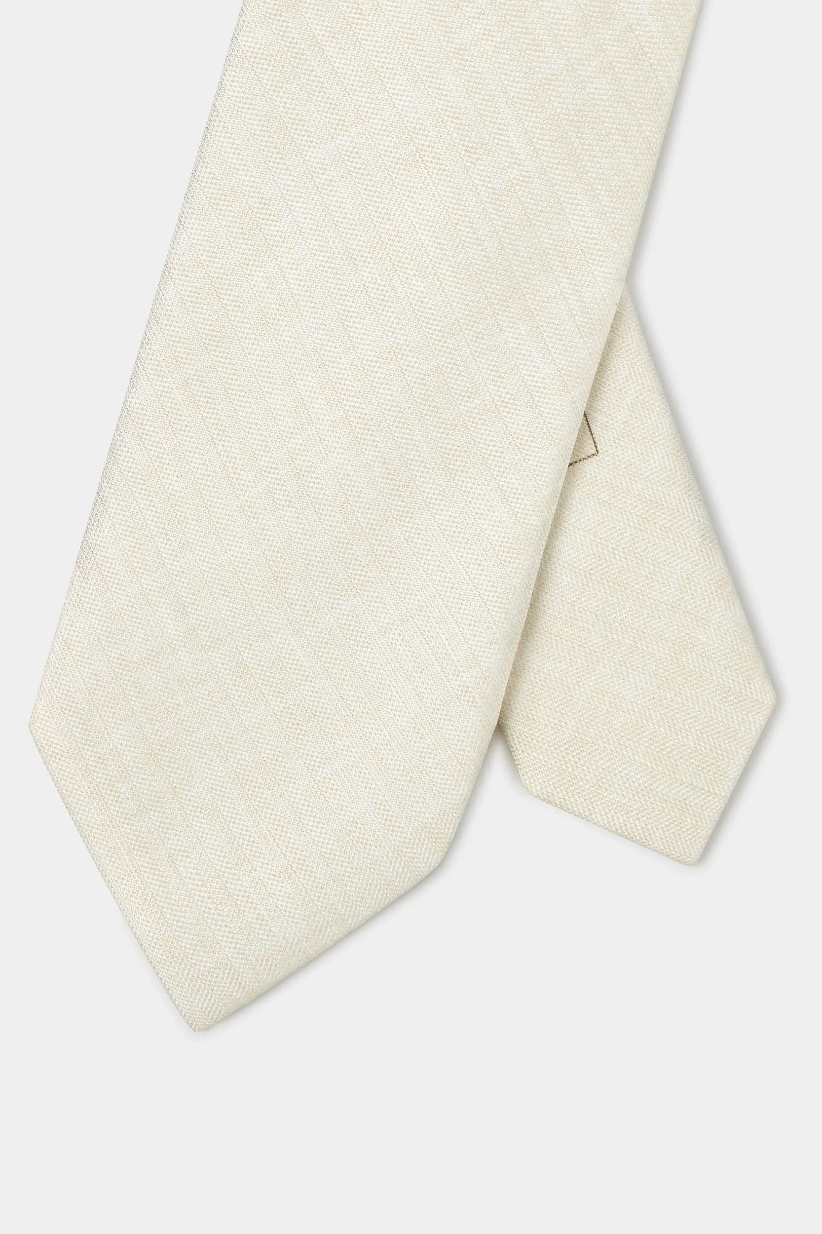 Stone linen and silk tie - Made in Italy - Image 4