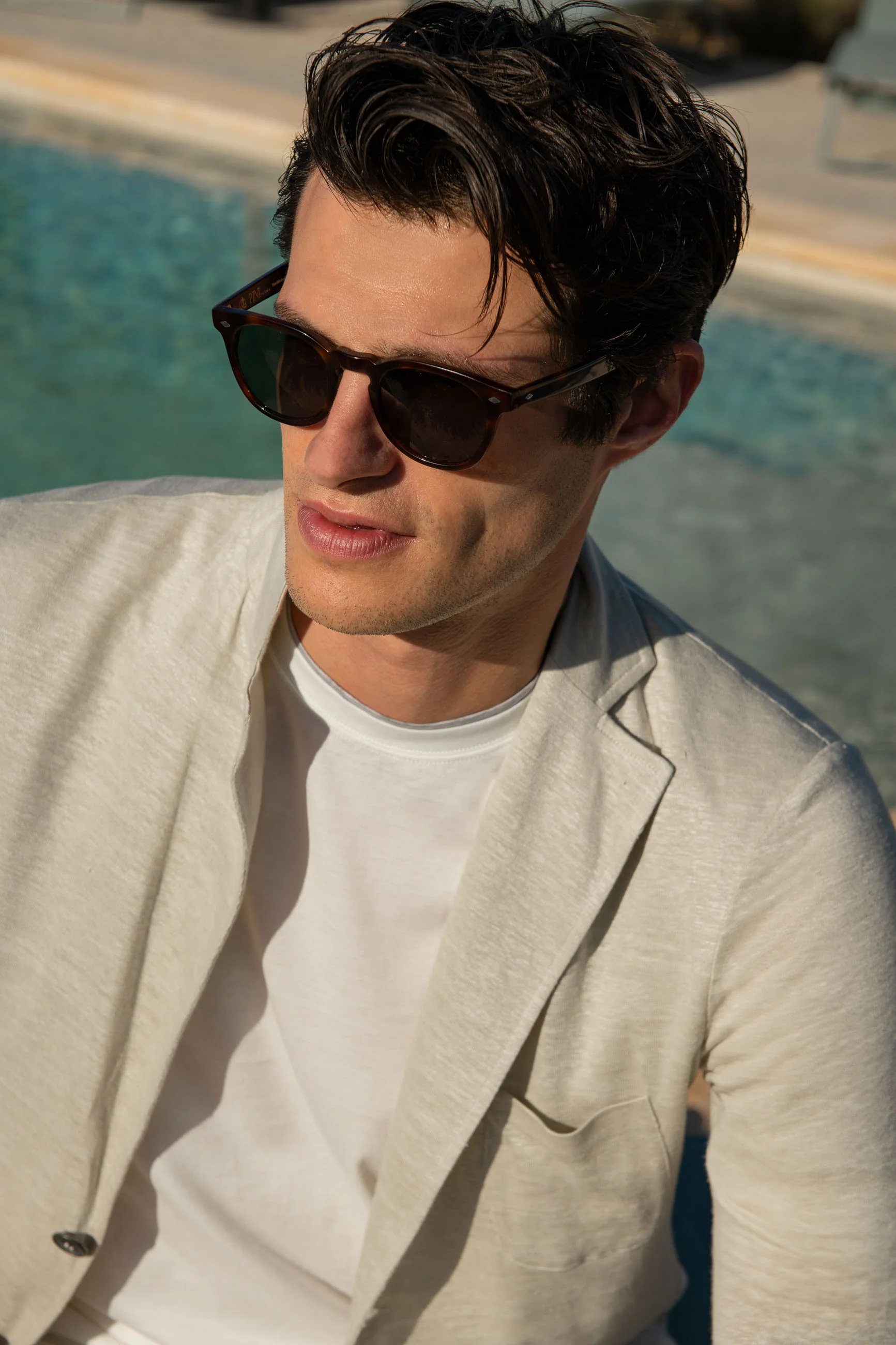 Stone linen knitted jacket - Made in Italy - Image 3