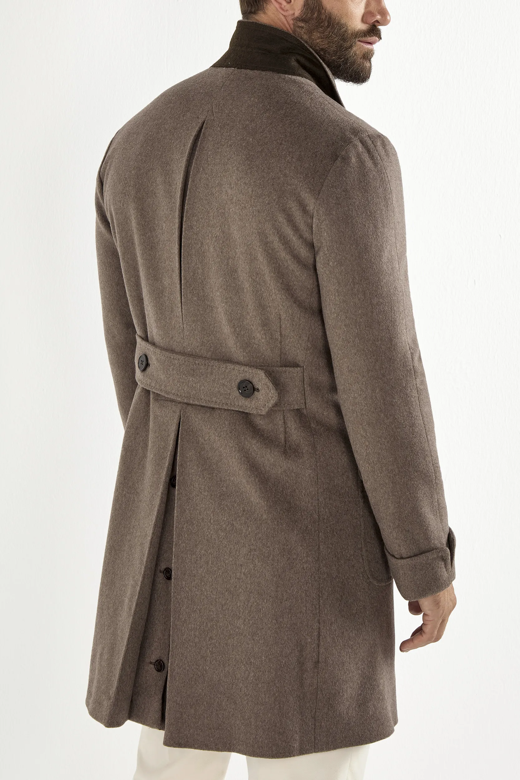 Taupe polo coat – Made in Italy - Image 2