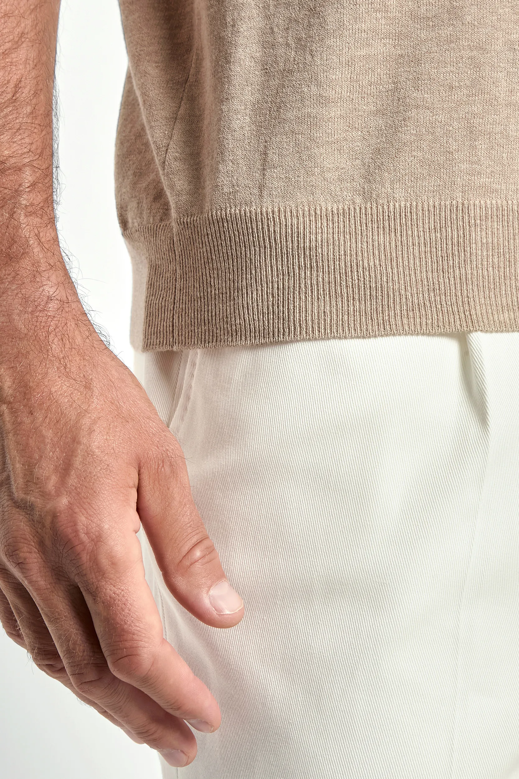 Taupe polo - Made in Italy - Image 5