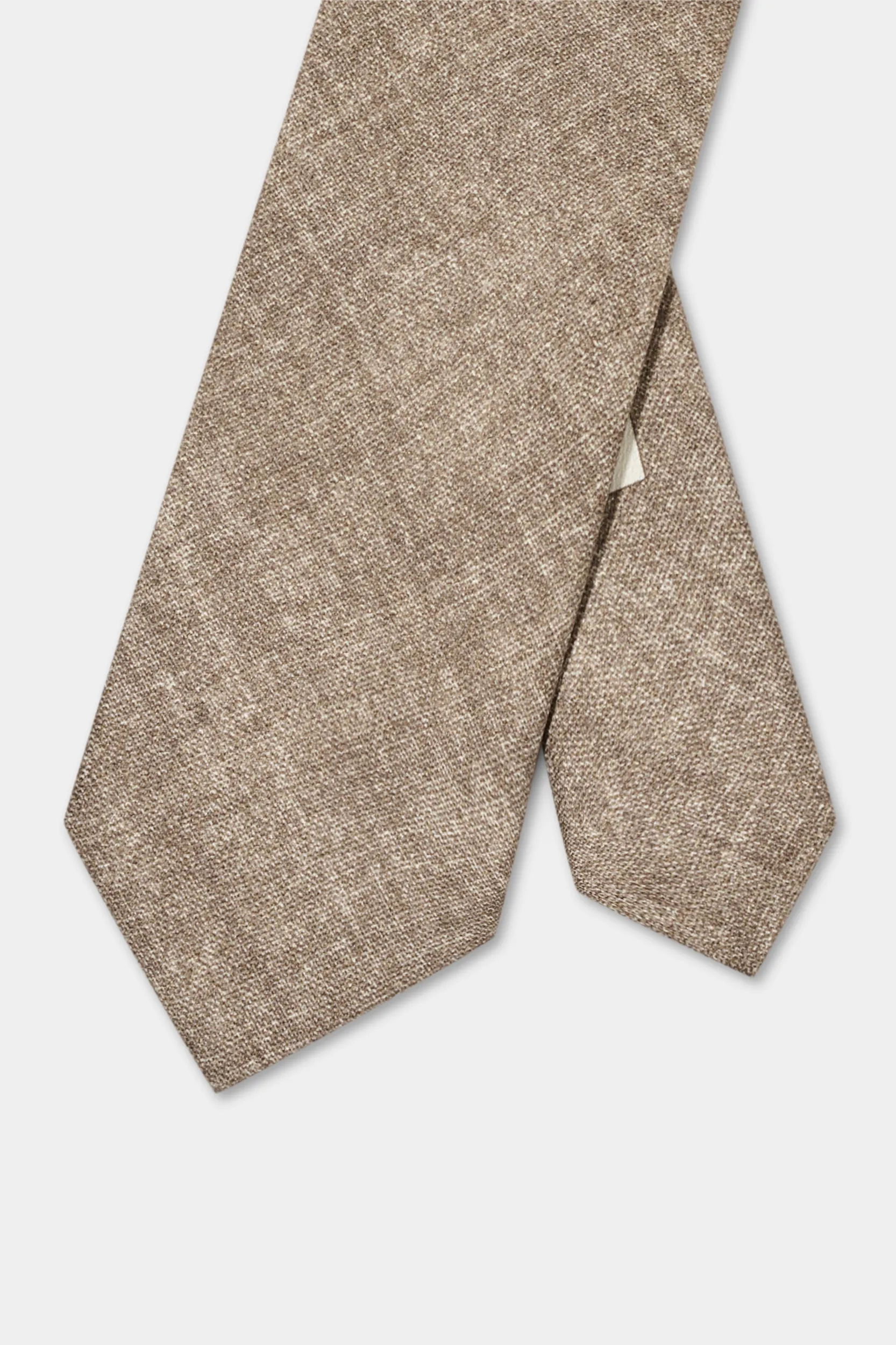Tobacco printed silk tie - Made in Italy - Image 3