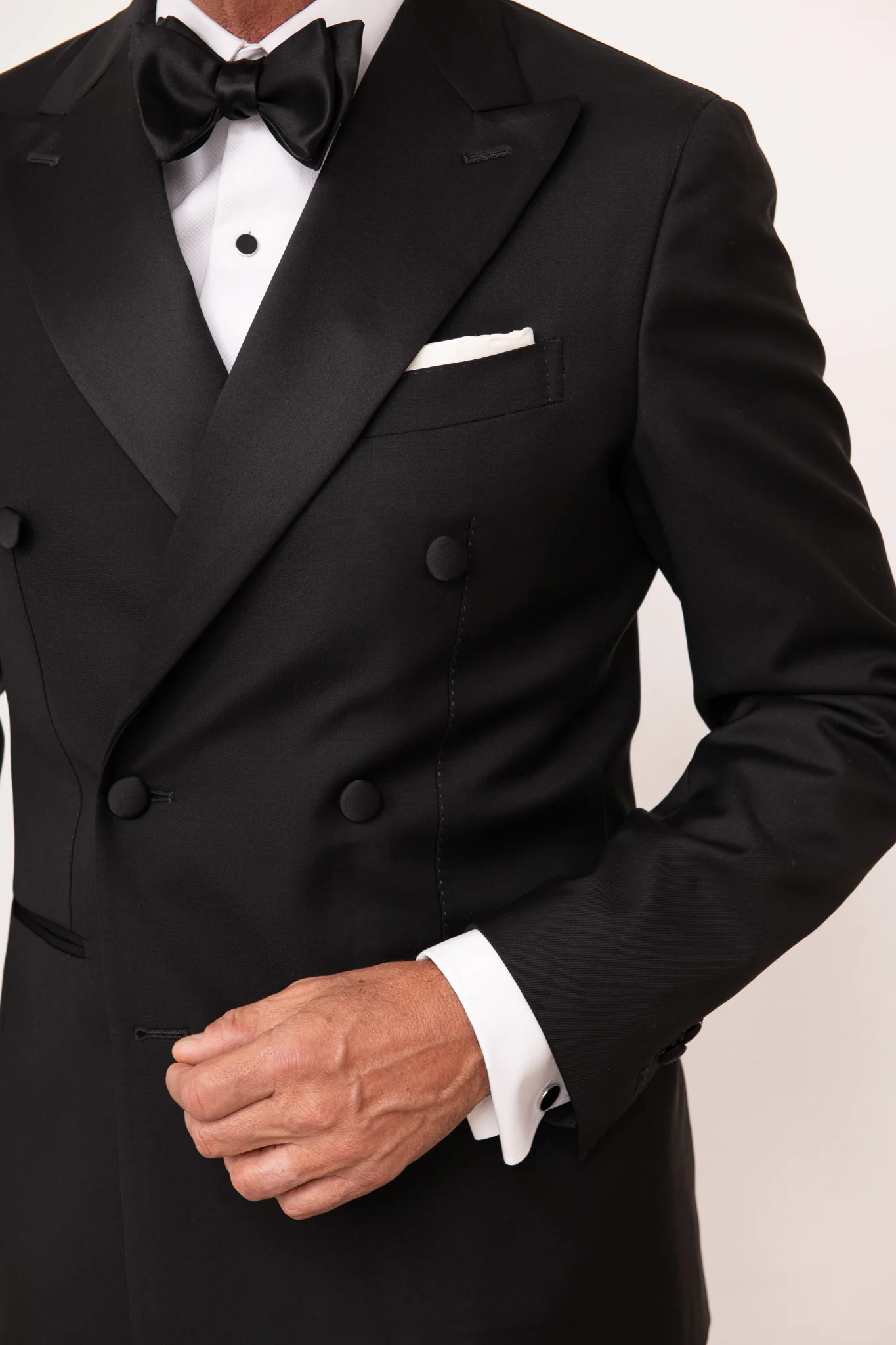 White tuxedo piqué BIB front Shirt - Made in Italy - Image 4